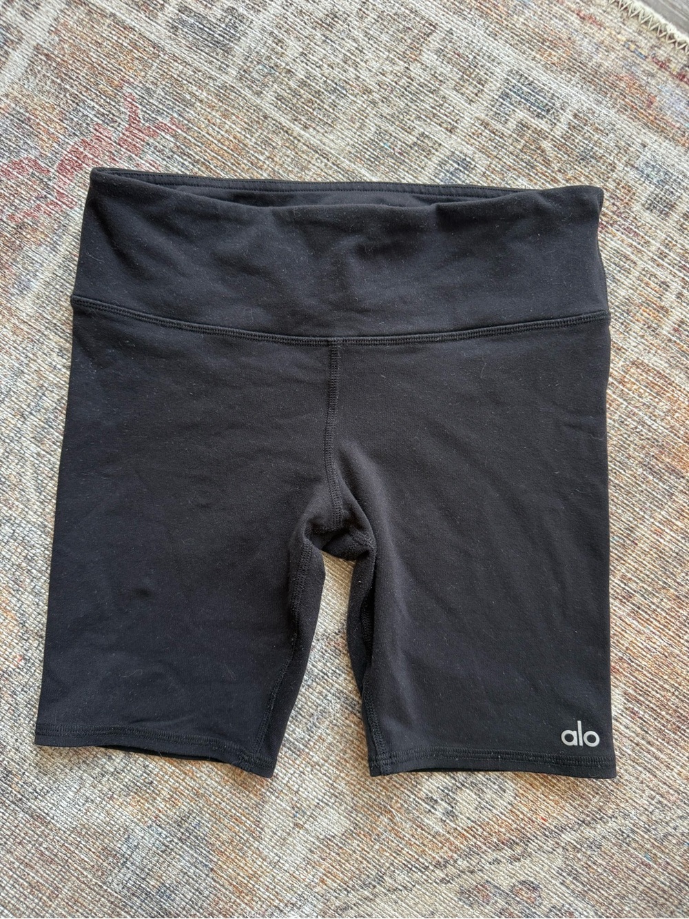 ALO Yoga Airbrush Black High-Waist Bike Shorts XS